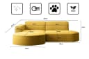 Kaiser Möbel Ecksofa MODENA STUDIO L-Form Cord Gelb Bild 3