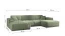 Kaiser Möbel Ecksofa Siena U-Form HR-Schaum 4 Stoffoptionen Bild 3