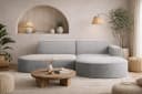 Kaiser Möbel Ecksofa MODENA STUDIO L-Form Cord Hellgrau Bild 2