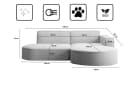 Kaiser Möbel Ecksofa MODENA STUDIO L-Form Cord Hellgrau Bild 3