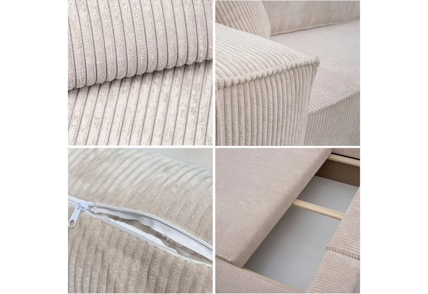 Kaiser Möbel Ecksofa BEST XL mit Schlaffunktion und Bettkasten, Grau, Stoff Poso - Bild 4
