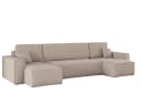 Kaiser Möbel Ecksofa U-Form BEST Cord Dunkelbeige mit Schlaffunktion Bild 1