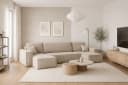 Kaiser Möbel Ecksofa U-Form BEST Cord Dunkelbeige mit Schlaffunktion Bild 2
