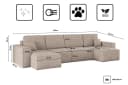 Kaiser Möbel Ecksofa U-Form BEST Cord Dunkelbeige mit Schlaffunktion Bild 3