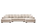 Kaiser Möbel Ecksofa Gabon U-Form Creme Stoff ZOOM mit Schlaffunktion Bild 1