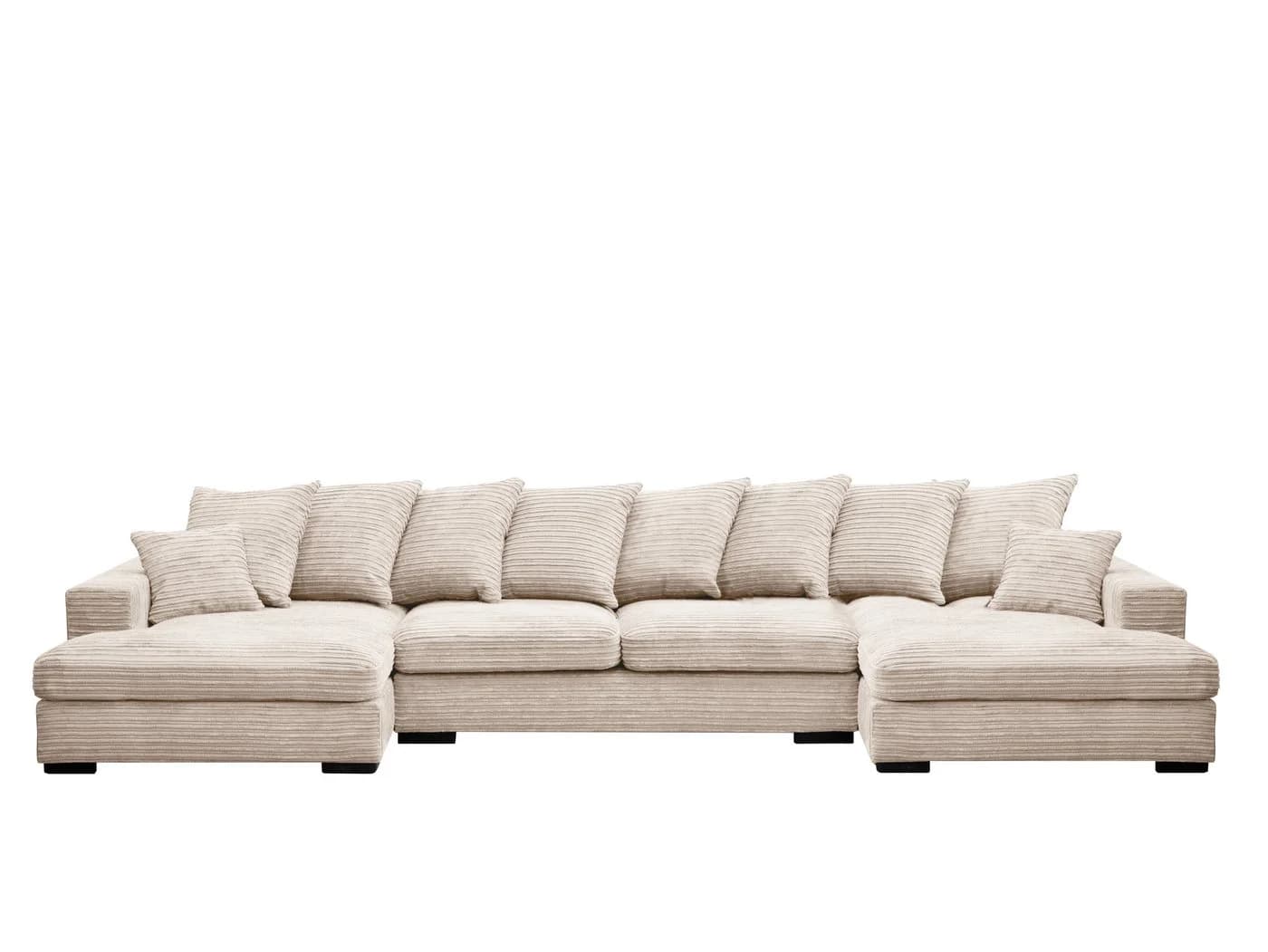 Kaiser Möbel Ecksofa Gabon U-Form Creme Stoff ZOOM mit Schlaffunktion