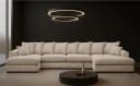 Kaiser Möbel Ecksofa Gabon U-Form Creme Stoff ZOOM mit Schlaffunktion Bild 2