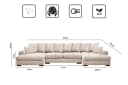 Kaiser Möbel Ecksofa Gabon U-Form Creme Stoff ZOOM mit Schlaffunktion Bild 3