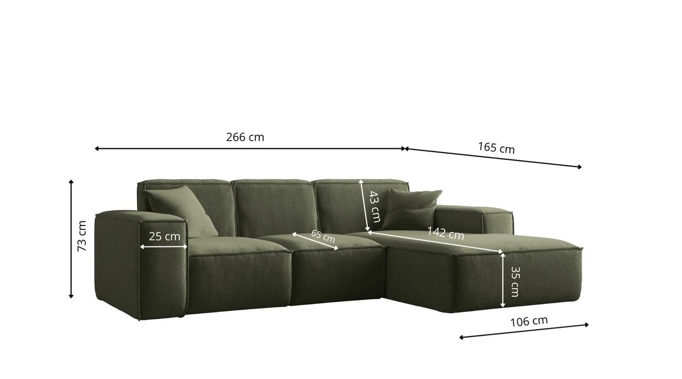 Kaiser Möbel Ecksofa Siena L-Form Stoff Grün Modern - Bild 3