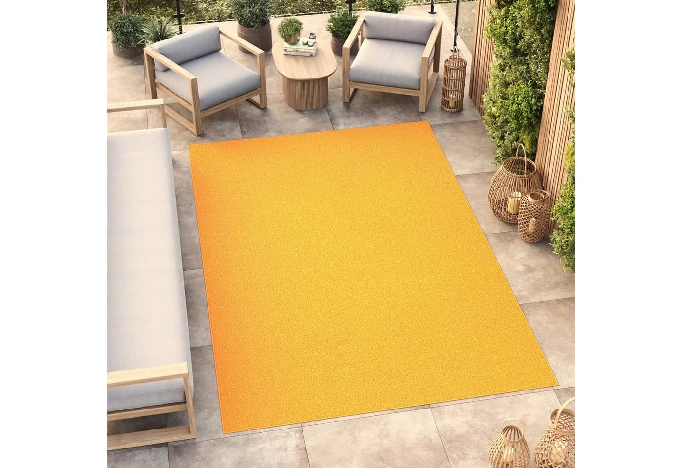 Tapiso Outdoorteppich MONO Gelb Modern Einfarbig