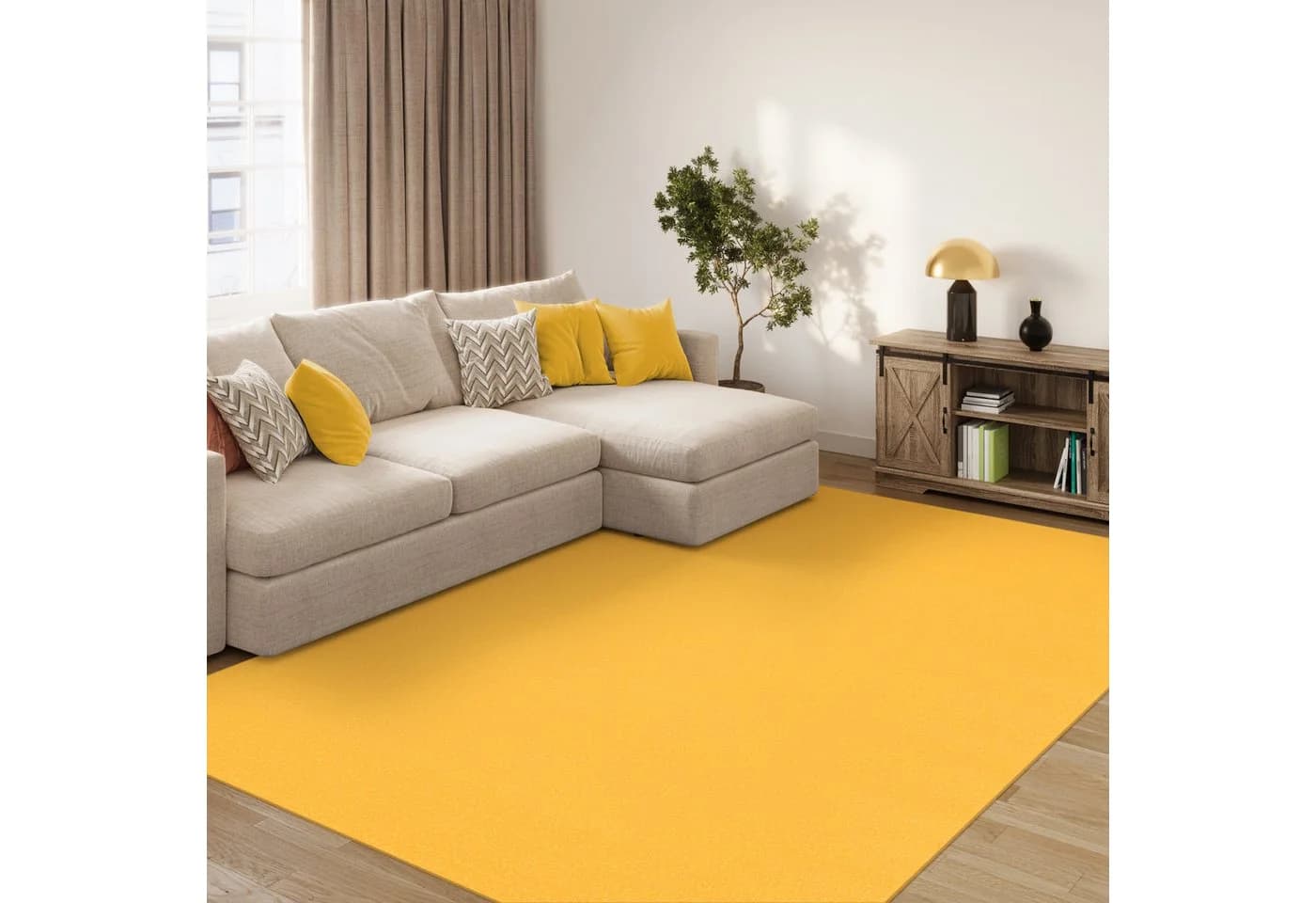 Tapiso Outdoorteppich MONO Gelb Modern Einfarbig - Bild 3
