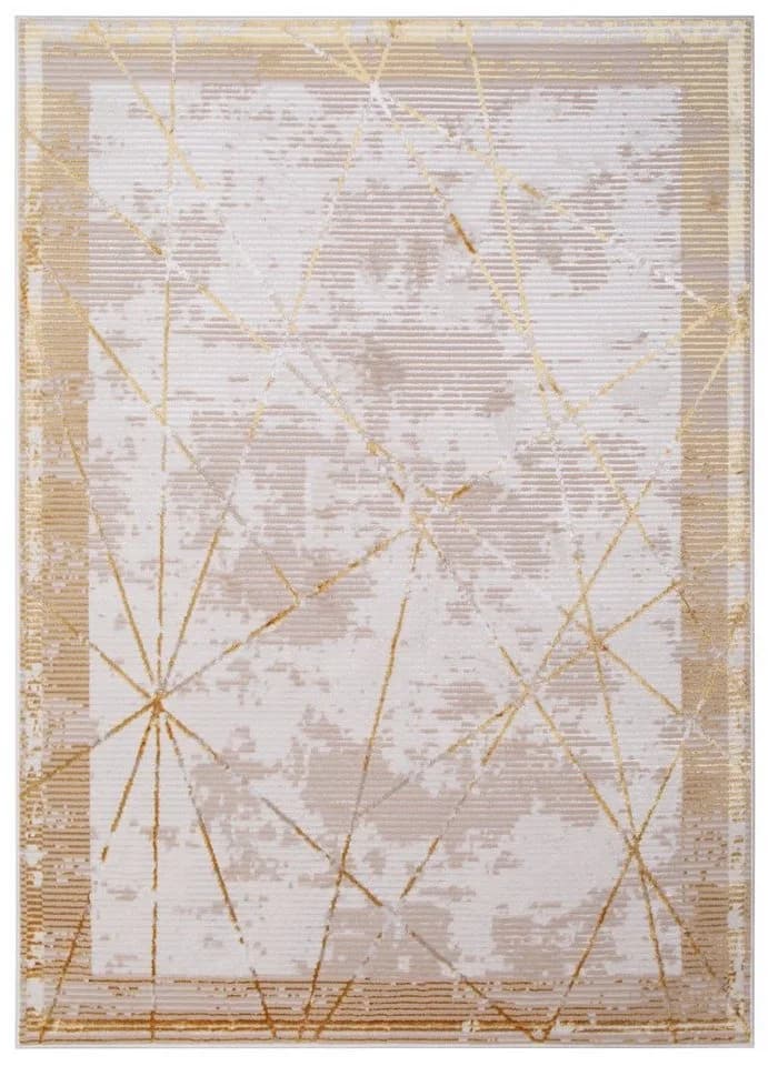 Tapiso Designteppich CRYSTAL Beige/Gold Kurzflor mit Schimmereffekt - Bild 2