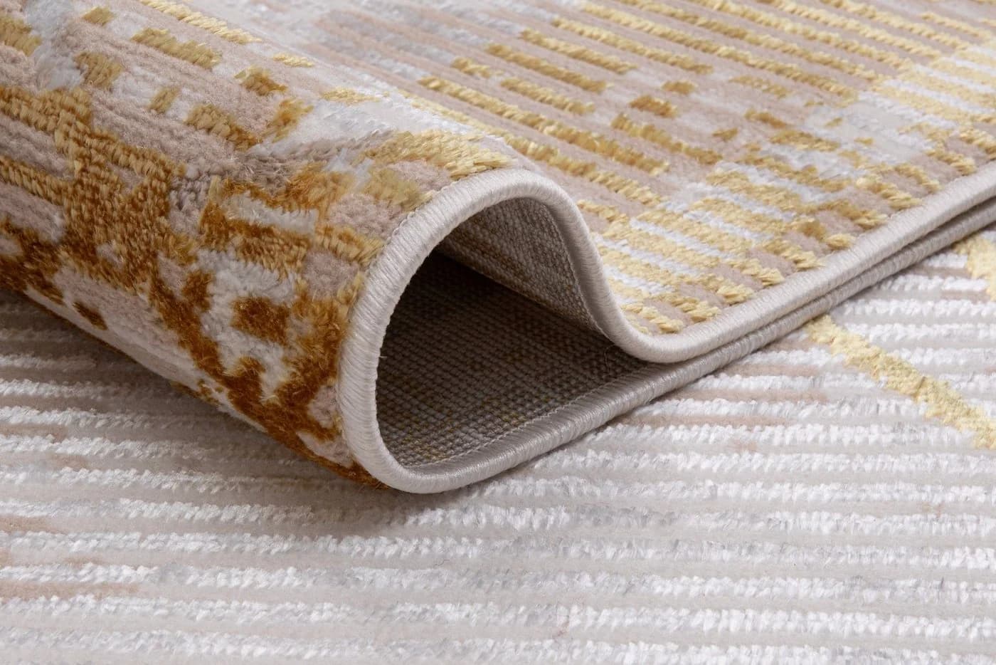 Tapiso Designteppich CRYSTAL Beige/Gold Kurzflor mit Schimmereffekt - Bild 5