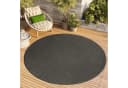 Tapiso Outdoorteppich MONO rund Dunkelgrau Kurzflor Indoor Outdoor Bild 1