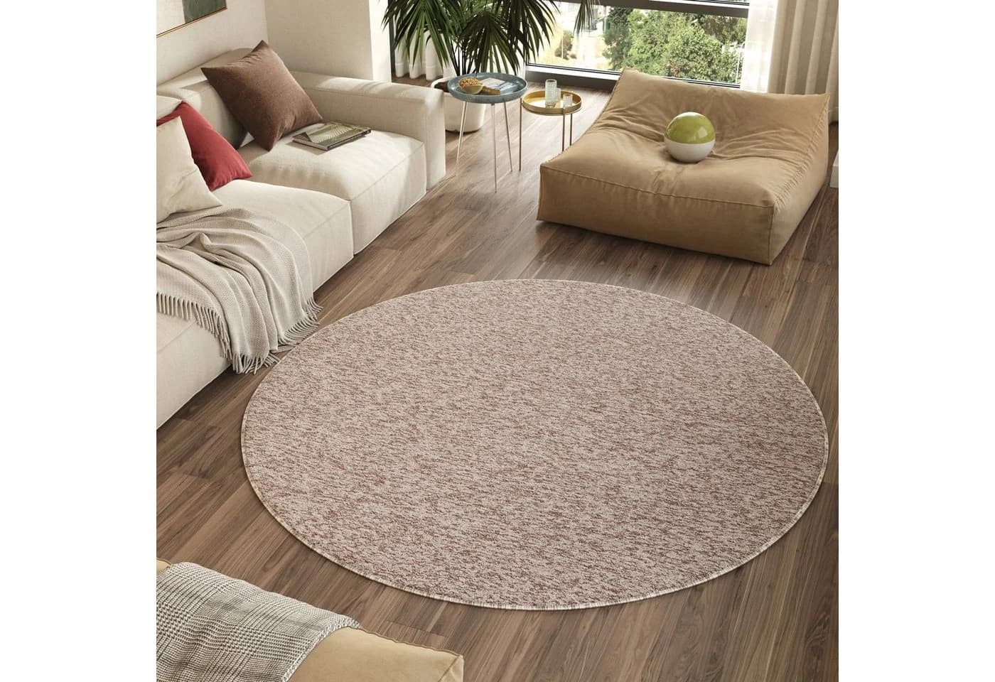 Tapiso Teppich NIZZA Rund 6 mm Wohnzimmer Schlafzimmer Einfarbig - Bild 4