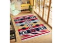 Tapiso Teppich AZTECA Bunt/Rot mit Fransen Bild 1