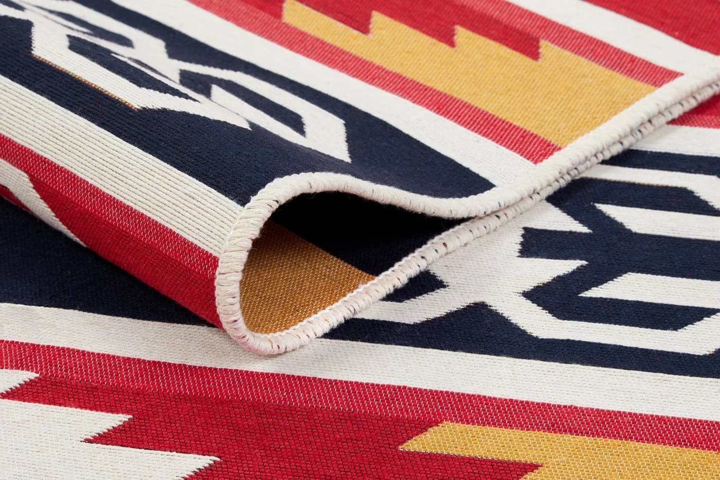 Tapiso Teppich AZTECA Bunt/Rot mit Fransen - Bild 5