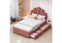 Celya Polsterbett Rosa/Beige mit Stauraum und Lattenrost Bild 2