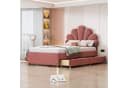 Celya Polsterbett Rosa/Beige mit Stauraum und Lattenrost Bild 5