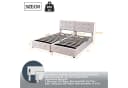 Celya Polsterbett 180x200 cm Hydraulisches Stauraumbett Beige/Grau Bild 1