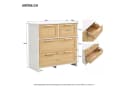Celya Sideboard 4-Schubladen-Rattanschrank Massivholzgriffe Bild 1