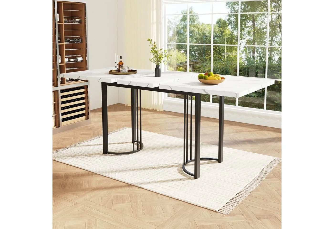 Celya Esstisch Teleskoptisch MDF Tischplatte Marmoroptik - Bild 2