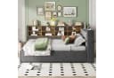Celya Schlafsofa 140x200 cm mit Stauraum, USB-Anschluss & Nachtlicht Grau Samt Bild 4