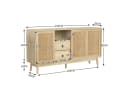 Celya Sideboard Kombikommode mit 3 Schiebetüren aus echtem Rattan und 2 Schubladen Bild 1