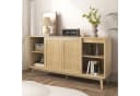 Celya Sideboard Kombikommode mit 3 Schiebetüren aus echtem Rattan und 2 Schubladen Bild 4