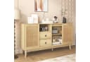 Celya Sideboard Kombikommode mit 3 Schiebetüren aus echtem Rattan und 2 Schubladen Bild 5