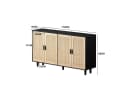 Celya Sideboard 158CM 4-türiger Rattanschwarz Bild 1