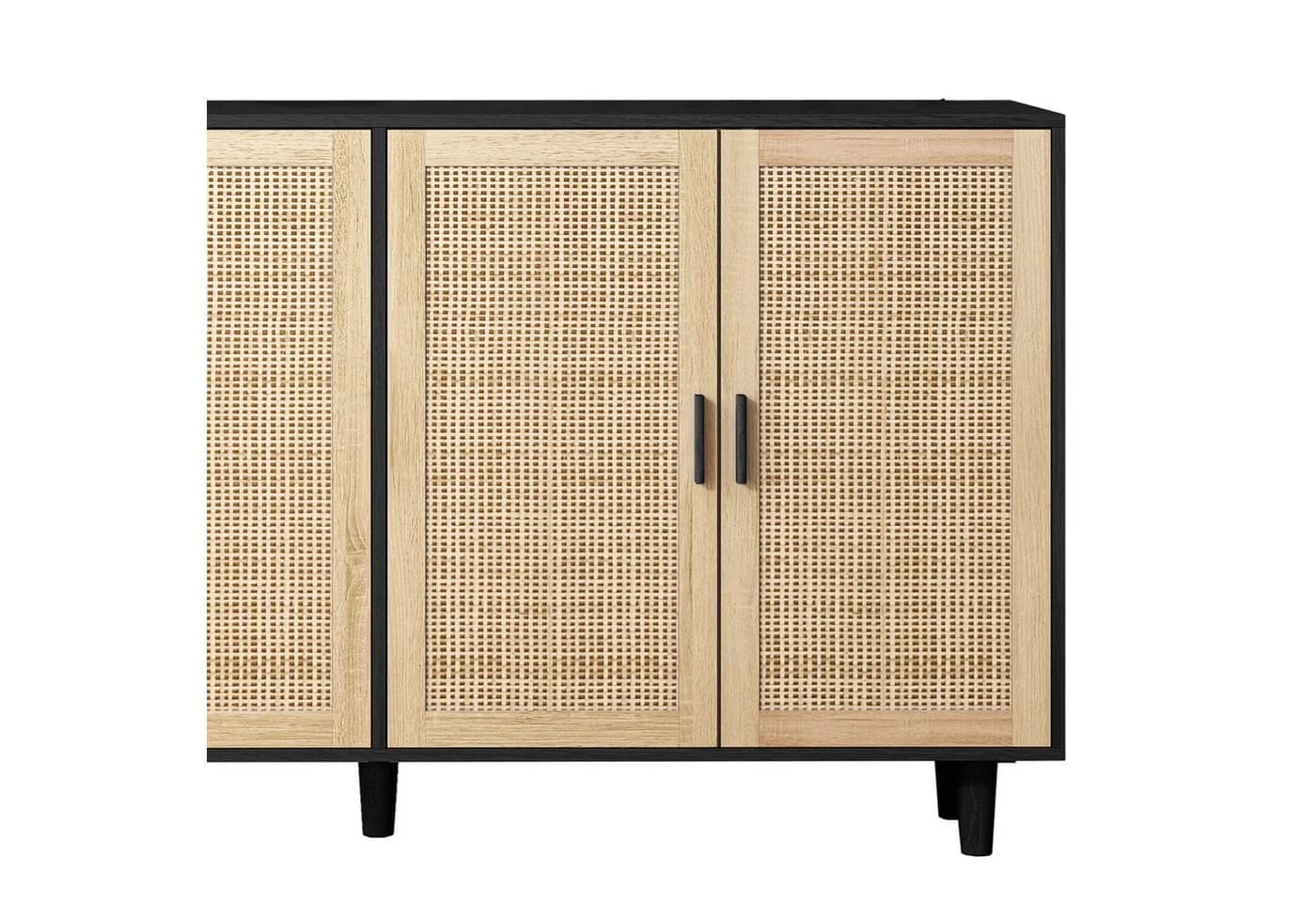 Celya Sideboard 158CM 4-türiger Rattanschwarz - Bild 5