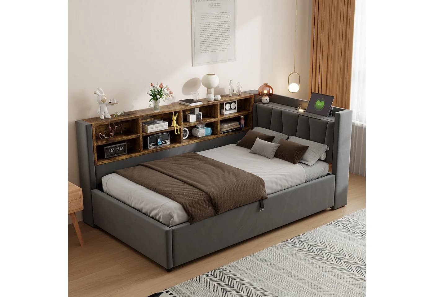 Celya Polsterbett Schlafsofa 90x200 cm Mit Hydraulischem Stauraum - Bild 2