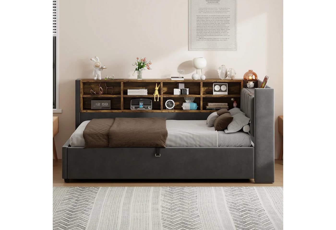 Celya Polsterbett Schlafsofa 90x200 cm Mit Hydraulischem Stauraum - Bild 3