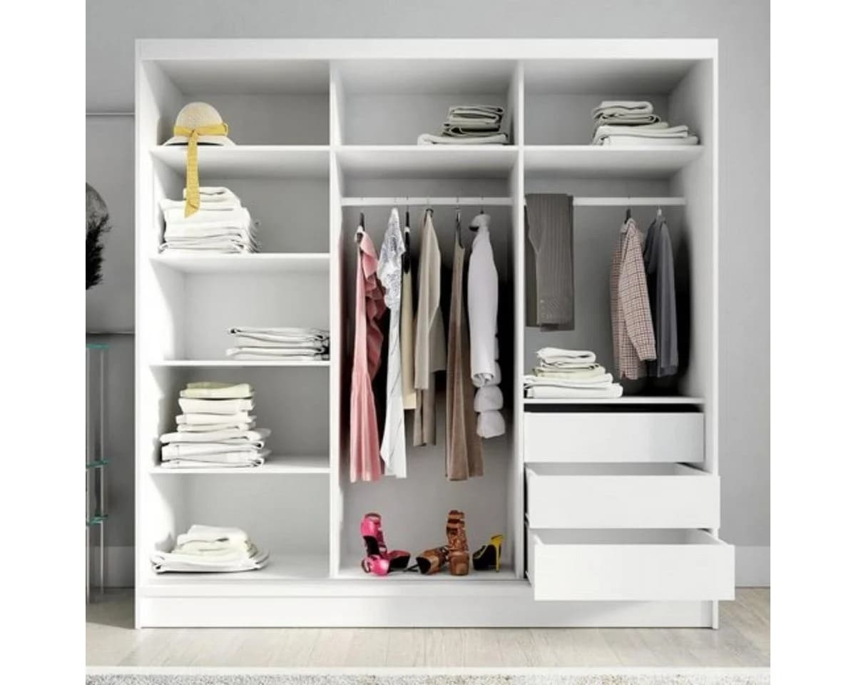 A&J MöbelLand Schiebetürenschrank AURELIA 1 mit Spiegel & 3 Schubladen - Bild 3