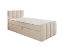 A&J MöbelLand Boxspringbett FUNI mit Bettkasten, Topper & Kopfteil Beige Bild 2