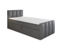 A&J MöbelLand GmbH Boxspringbett FUNI mit Bettkasten und Topper grau Bild 2