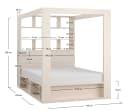 QMM TraumMöbel Himmelbett Calgary 160x200 sandbeige mit Bettkasten und Regal Bild 1