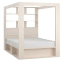 QMM TraumMöbel Himmelbett Calgary 160x200 sandbeige mit Bettkasten und Regal Bild 2