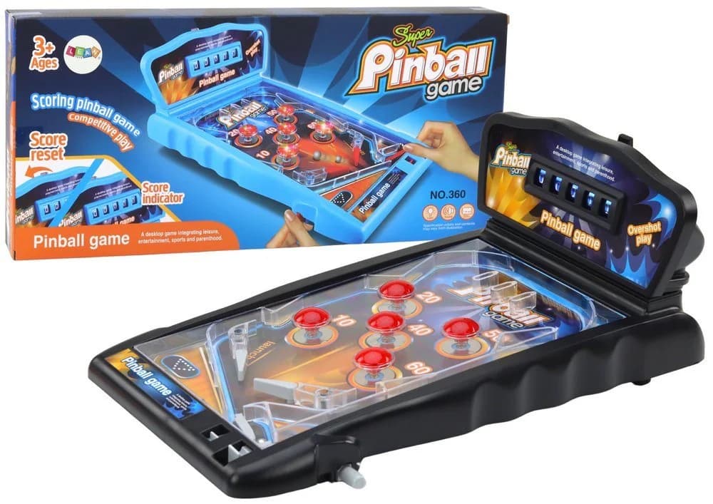 Wisam Flipper-Arcade-Spiel mit Lichtern und Geräuschen Schwarz/Blau