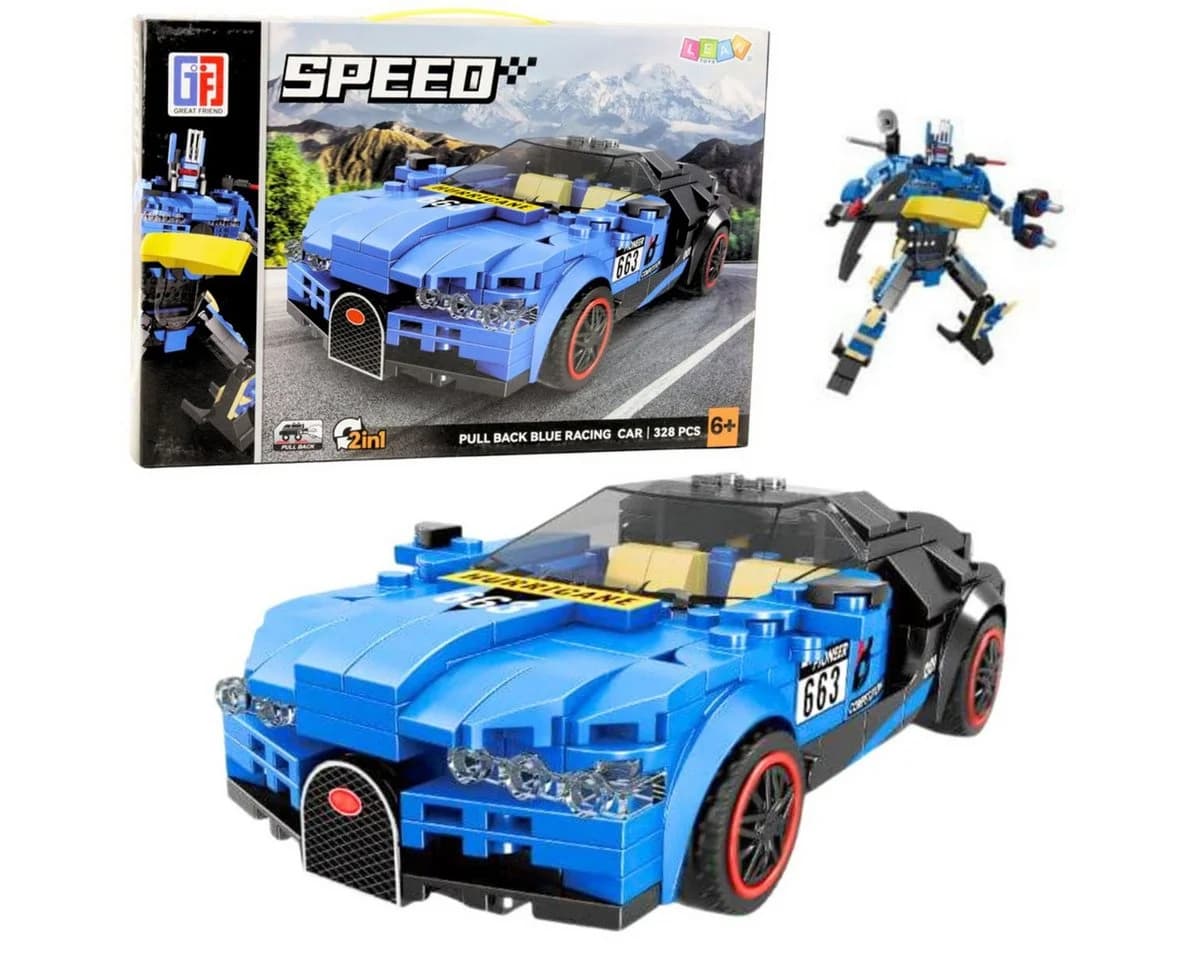 Wisam Roboterauto 2in1 Hurricane Blue Bausteine 328 Stk.