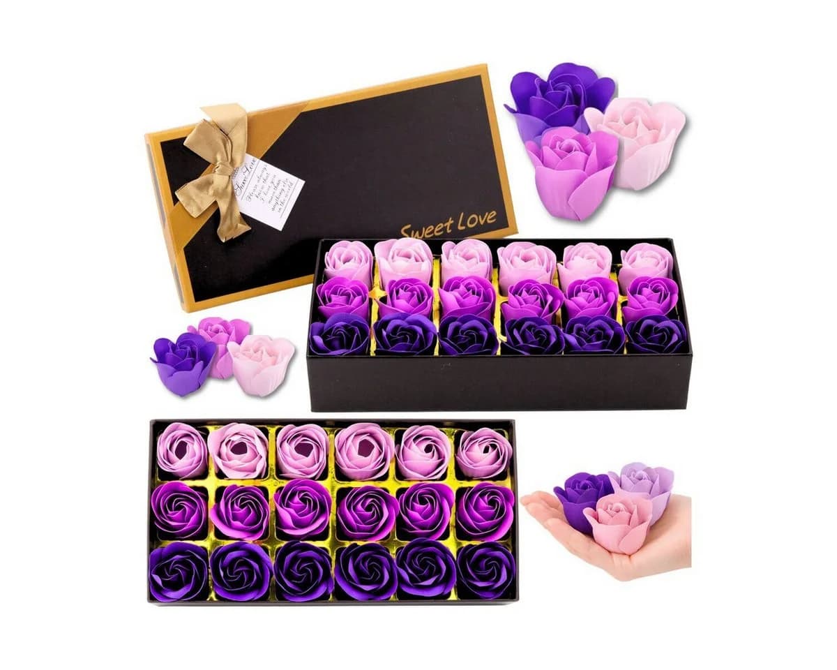 Wisam Aufbewahrungsbox Ewige Duftrosen Lila 18 Rosen Geschenk Deko - Bild 2