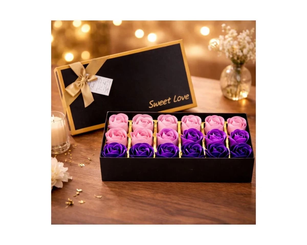 Wisam Aufbewahrungsbox Ewige Duftrosen Lila 18 Rosen Geschenk Deko - Bild 3