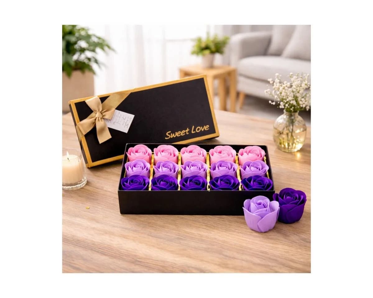 Wisam Aufbewahrungsbox Ewige Duftrosen Lila 18 Rosen Geschenk Deko - Bild 5