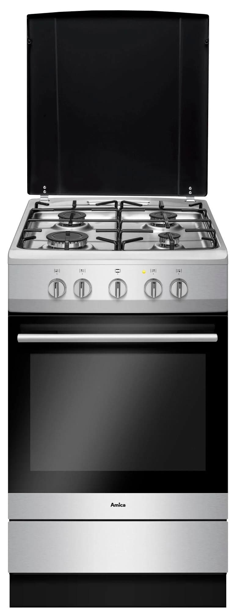 AMICA Gas-Standherd SHGG 11568 E Silber 4-Zonen Herd