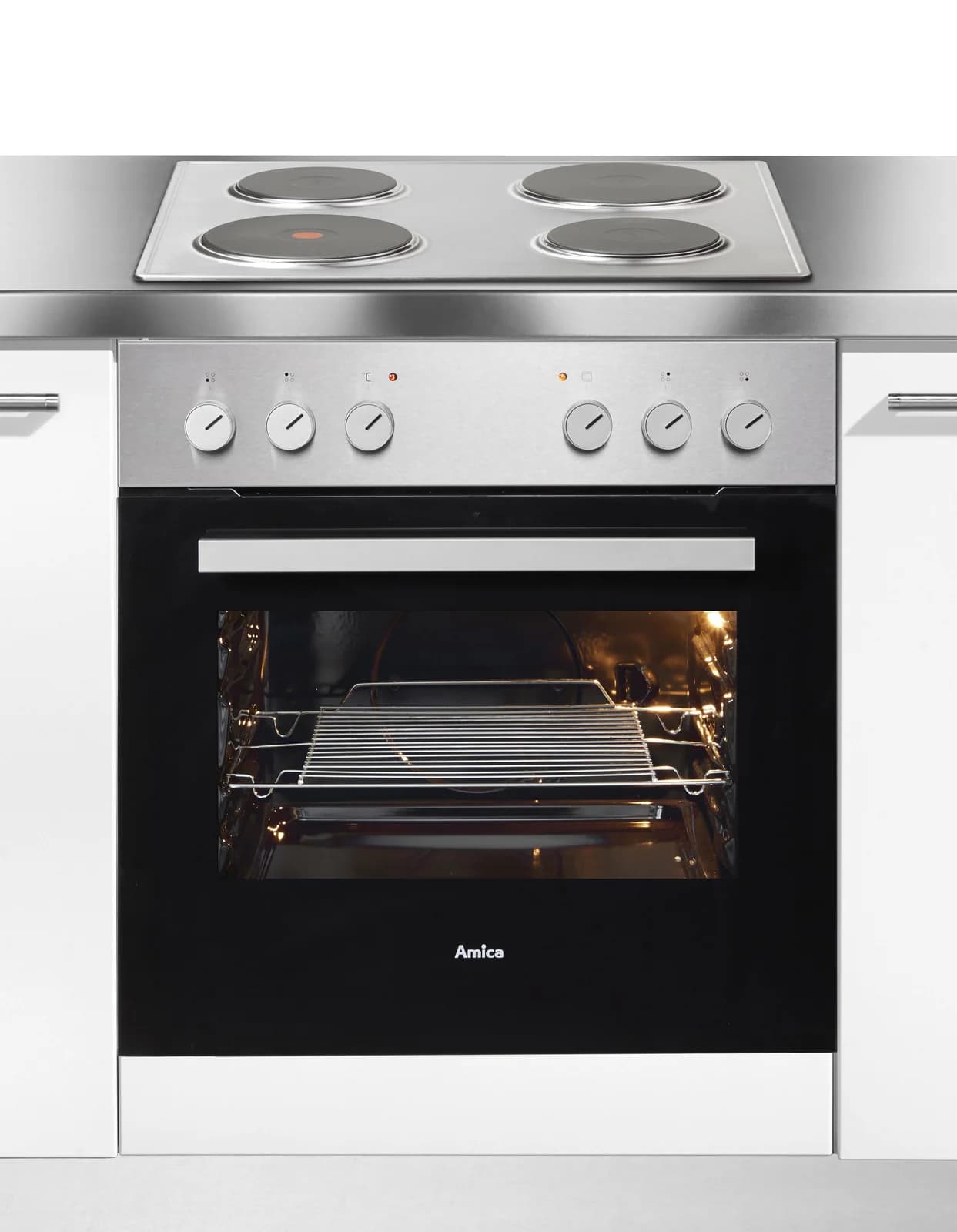 Amica Elektro-Herd-Set EHE 932 000 E Silber