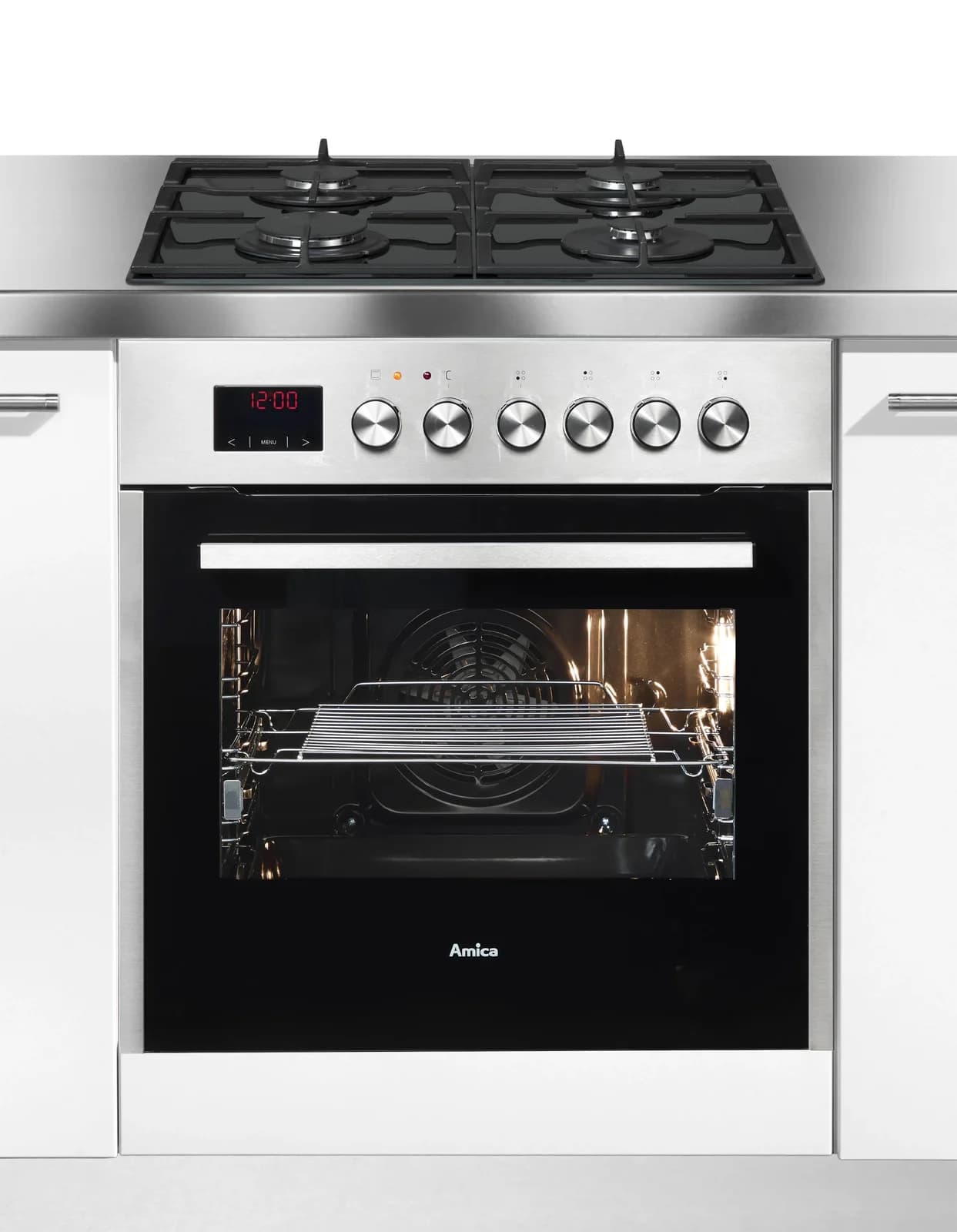 AMICA Gasherd-Set "EHEG 934 112 E" Energieeffizienz A Silber