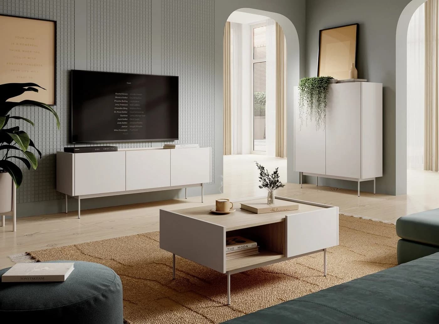 Compleo Kommode ZOTI Modern Beige/Eiche Ohne Griffe - Bild 5