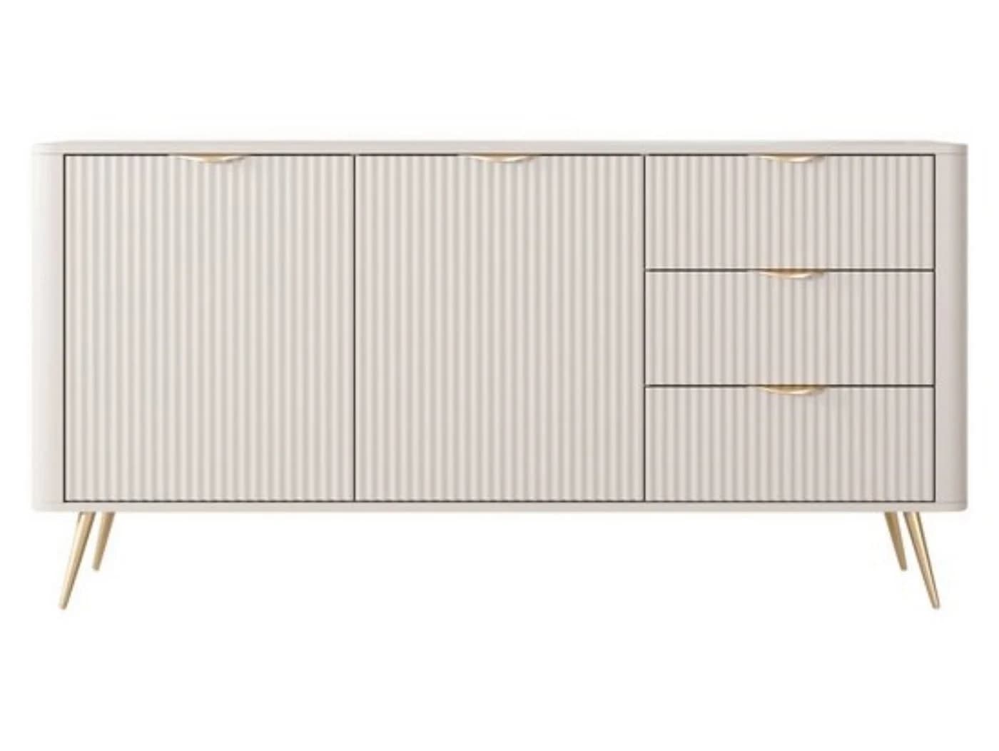 Compleo Kommode BELLO mit 3 Schubladen und 2 Türen Beige - Bild 3