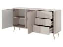 Compleo Kommode BELLO mit 3 Schubladen und 2 Türen Beige Bild 4